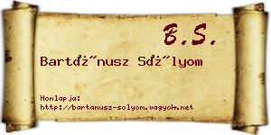 Bartánusz Sólyom névjegykártya